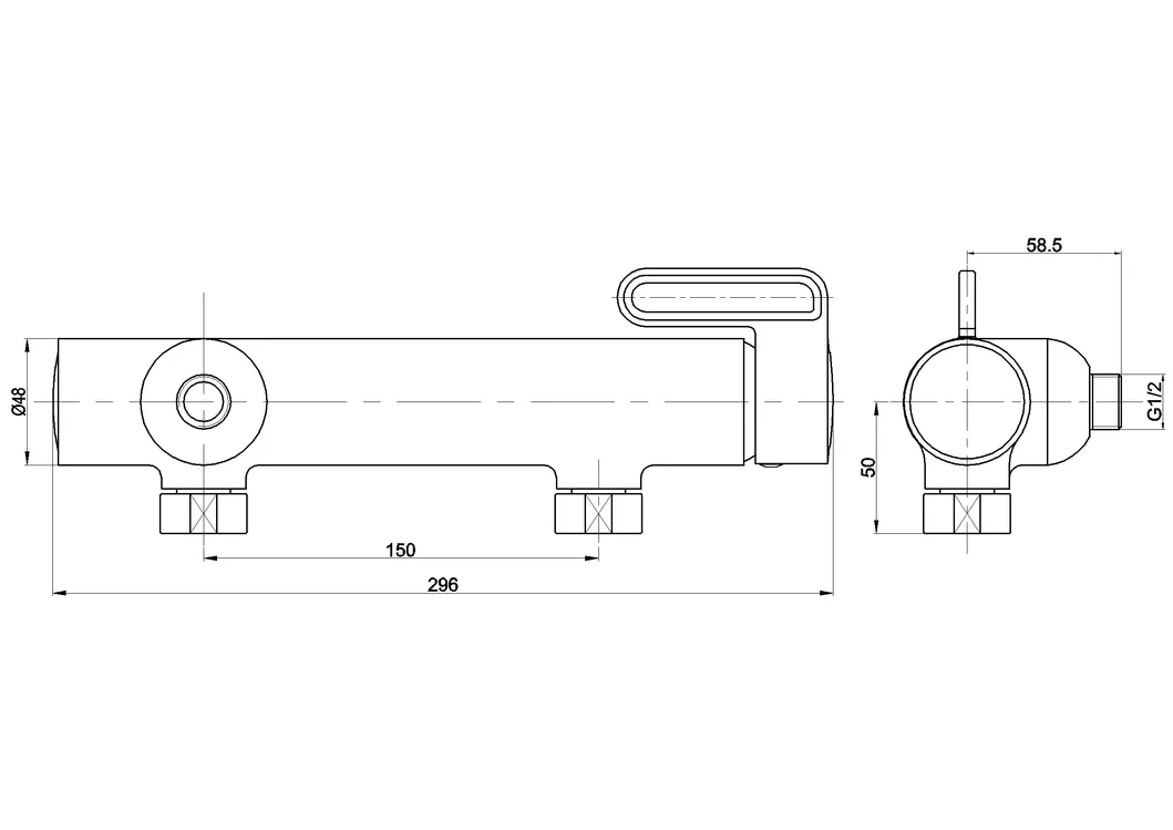 Chrome Plated Single Handle Exposed Shower Mixer