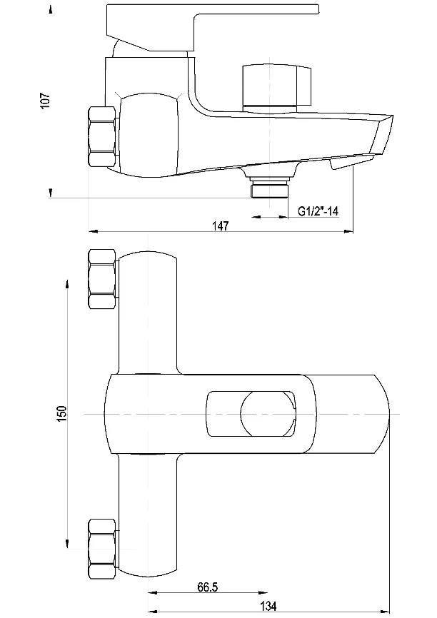 Chrome Plated Single Lever Brass Bath Faucet
