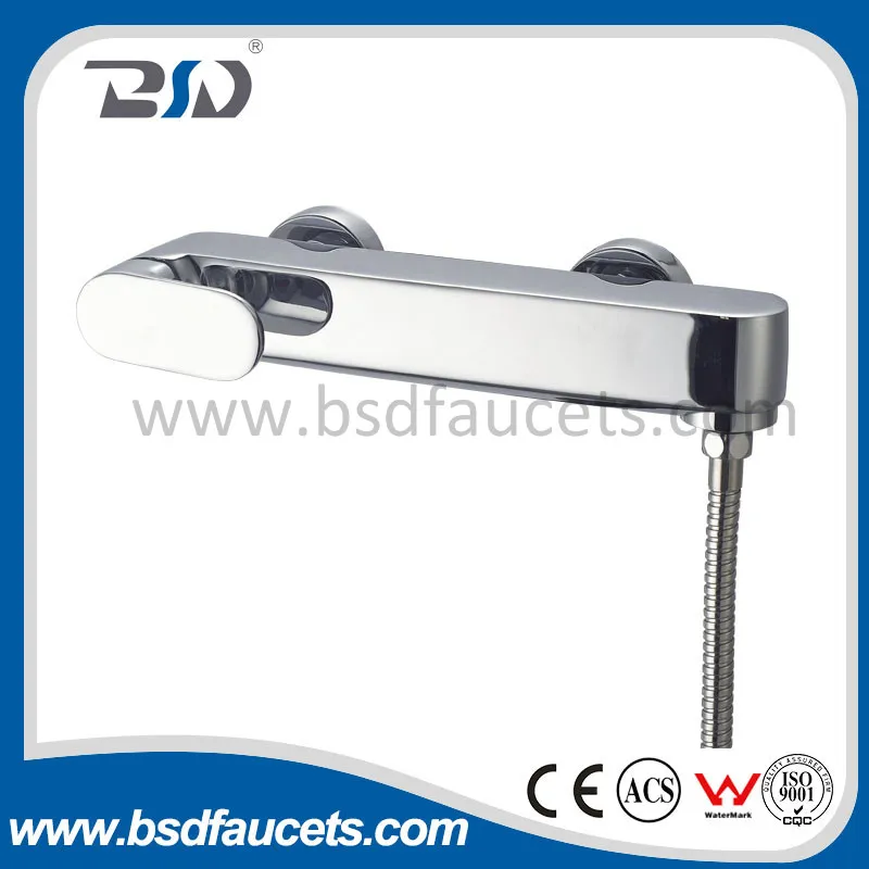 Chrome Polish Brass One Handle Bathroom Shower Mixer Faucet