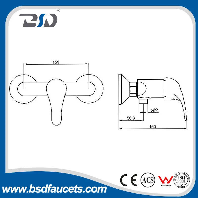 Chrome Single Handle Bathroom Mixer Shower Faucet