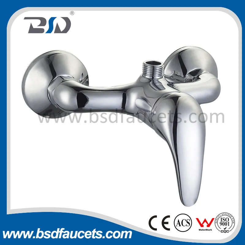 Chrome Single Handle Wall Mounted Shower Faucet Brass Bath Mixer