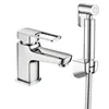 Chrome Single Lever Bidet Faucet with Bracket and Brass Shattaf