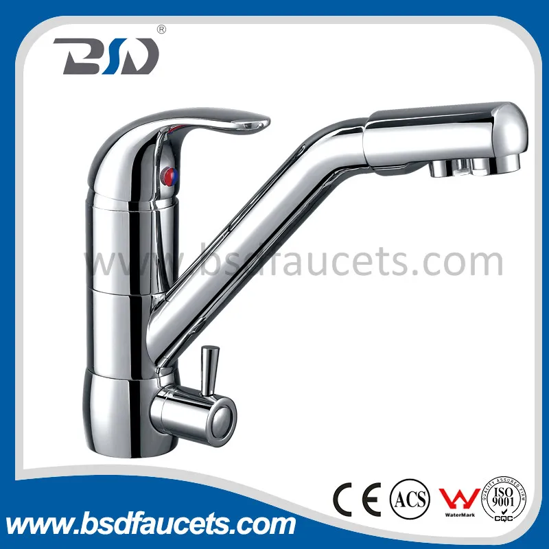 Chrome Sink Mixer Faucets Three Way Pure Water Kitchen Faucet
