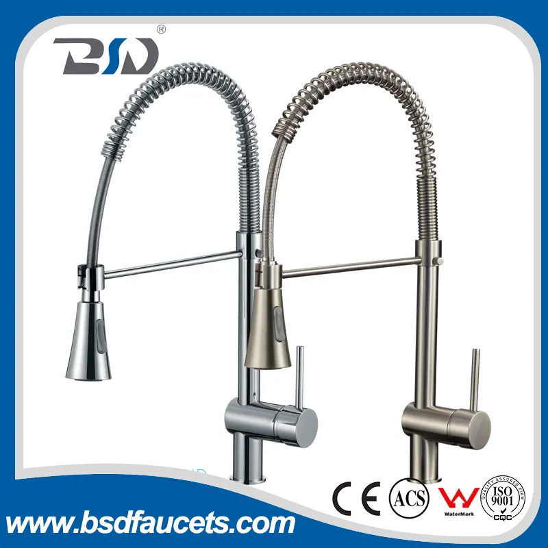 Chrome Swivel Spout Kitchen Faucet Pull Down Spray Sink Mixer