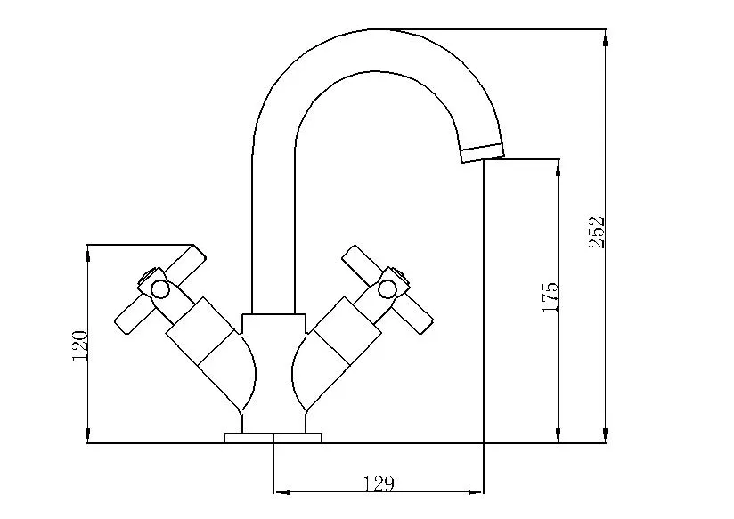 Chrome Water Tap Mono Basin Mixers Double Handle Sink Faucet