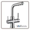 Chromed 3-Way Kitchen Mixer Faucet for Hot Cold Filtered Water