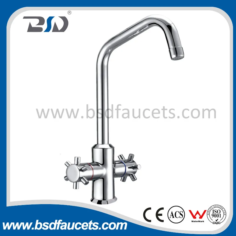 Chromed Brass Contemparary Deck Mount Sink Mixer Kitchen Faucet