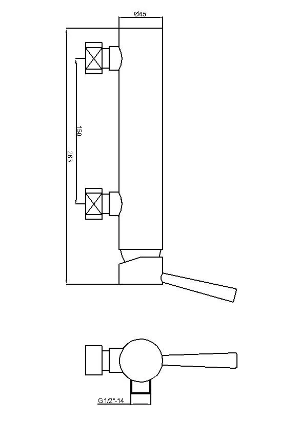 Chromed Wall Mounted Stem Handle Bath Shower Faucet