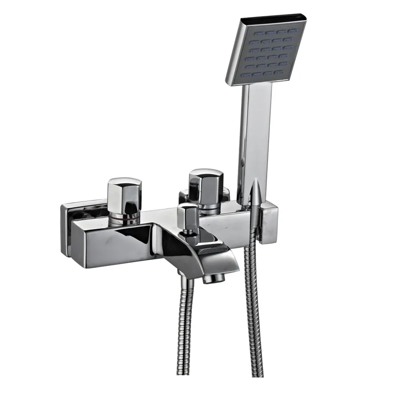 Classic Best Sell Square Series Double Lever Bath Faucet