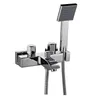 Classic Best Sell Square Series Double Lever Bath Faucet