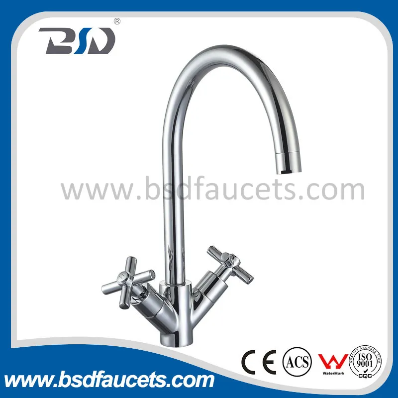 Classic Style Sink Faucet, Double Handle Chrome Kitchen Faucet