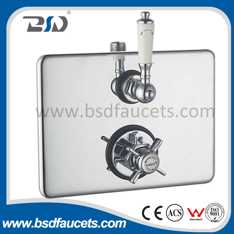 Concealed/Exposed Thermostatic Shower Valve with Rectangular Plate Ceramic Lever