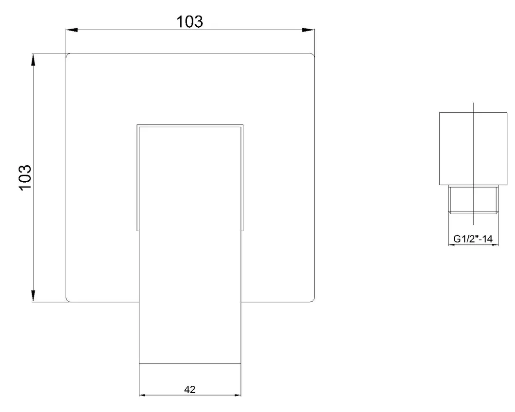 Concealed Single Lever Oulet for Wall Mounted Shower Faucet