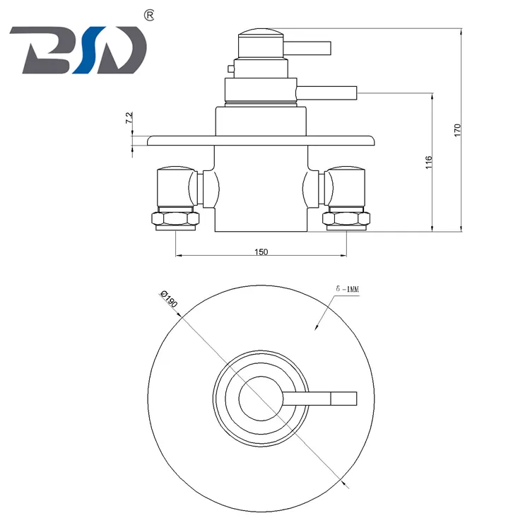 Concentric Dual Handle Brass Concealed Thermostatic Shower Valve
