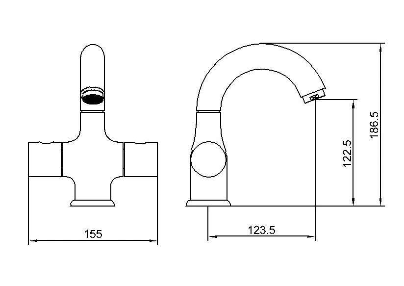 Contemporary Dual Hand Kitchen Faucet Water Tap