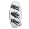 Copper Brass Triple Handle Concealed Thermostatic Shower Valve Bathroom Mixer