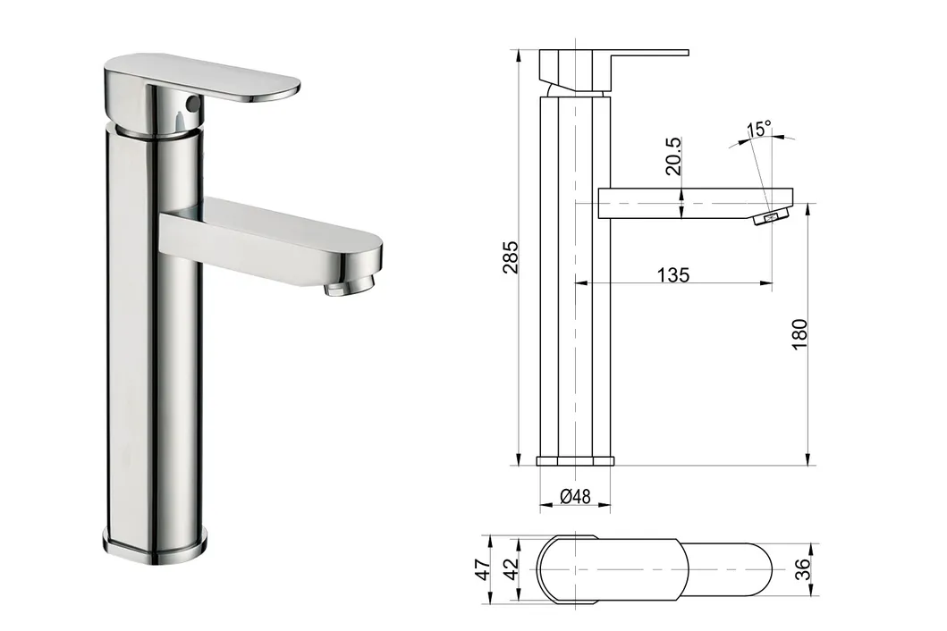 Copper Single Hole Bathroom Basin Hot and Cold Water Faucet