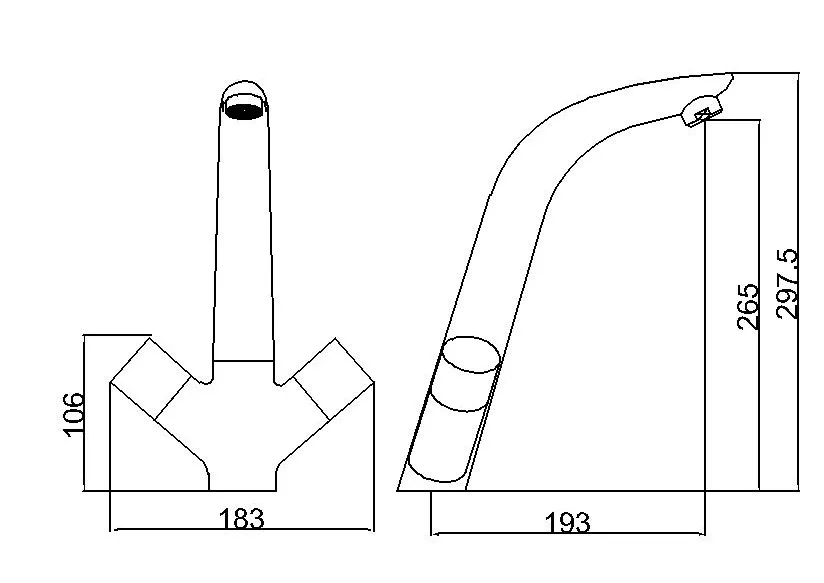 Deck Mounted Dual Handles Chrome Brass Kitchen Faucets Sink Faucet