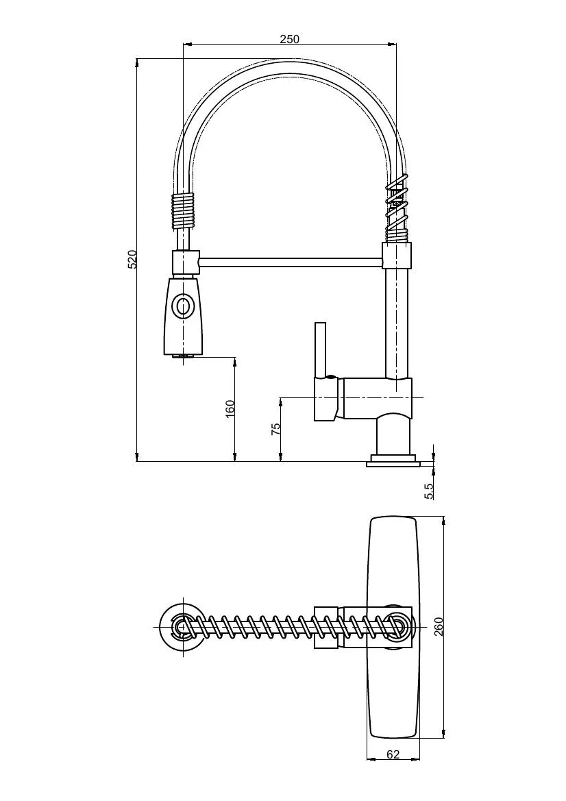 Deck Mounted Pull Down Sprayer Sink Mixer