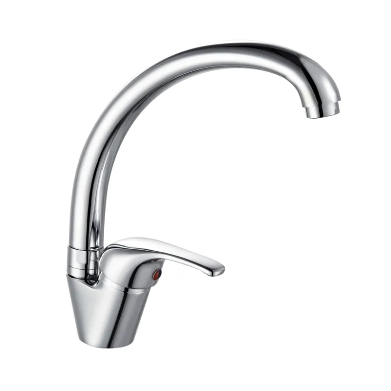Deck Mounted Sink Faucet Chrome Single Handle Mixer Kitchen Faucet