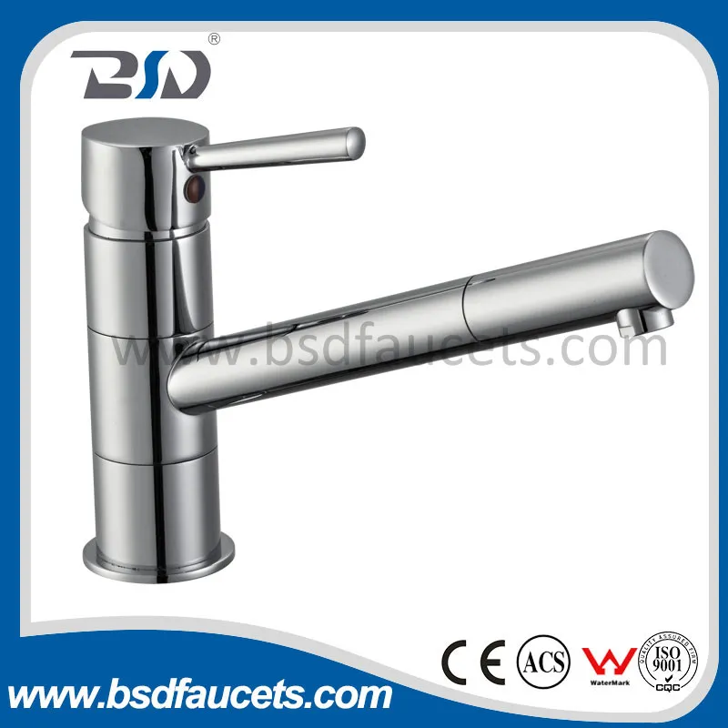 Deck Mounted Waterfall Single Handle Mixer Chrome Sink Kitchen Faucet