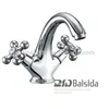 Double Cross Handle Lavatory Chrome Swan Neck Basin Mixer Faucets