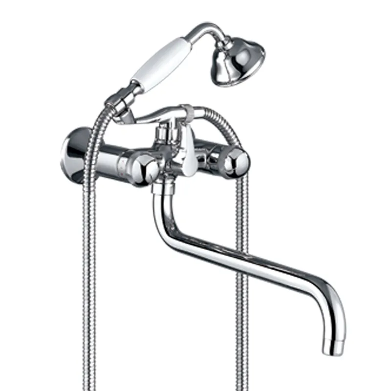 Double Handle Bath Shhower Faucet with Swivelling Spout
