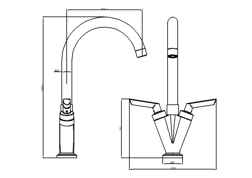 Double Handle Brass Exquisite New Design Sink Kitchen Faucet (BSD-76035)