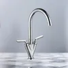 Double Handle Brass Exquisite New Design Sink Kitchen Faucet (BSD-76035)