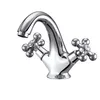 Double Handle Brass Spout Brass Body Basin Faucet
