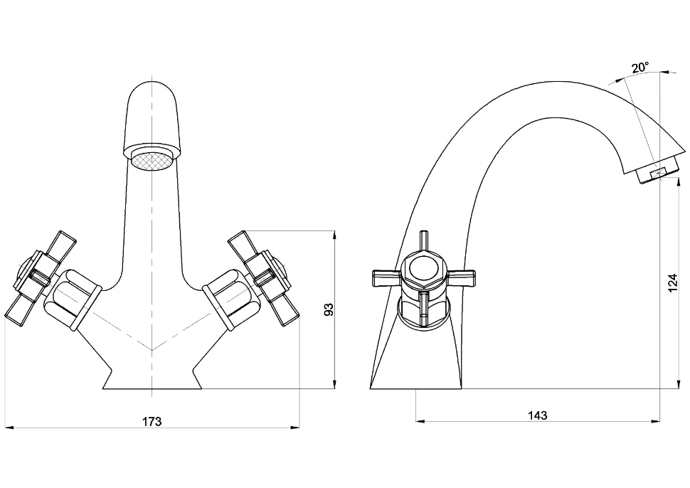 Double Handle Classics Wash Basin Faucet