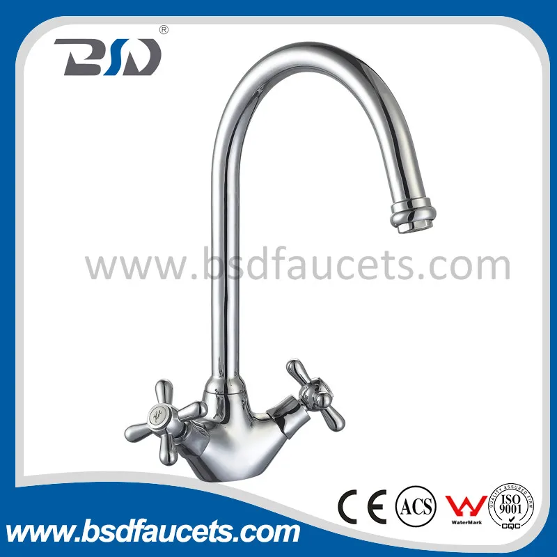 Double Handle Deck Mounted Hot&Cold Sink Mixer