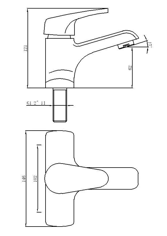 Double Hole Deck Mounted Brass Basin Water Faucet