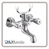 Double Lever Bath Mixer Chrome Brass Bath Faucet with Bracket