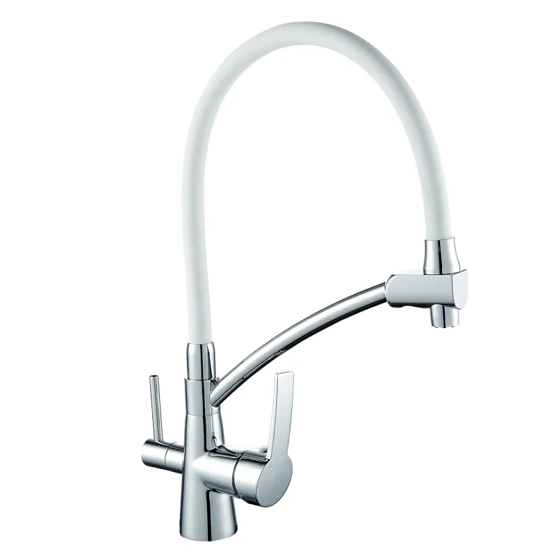Drinking Water Pull out 3 Way Kitchen Faucet with Movable Silicone Tube