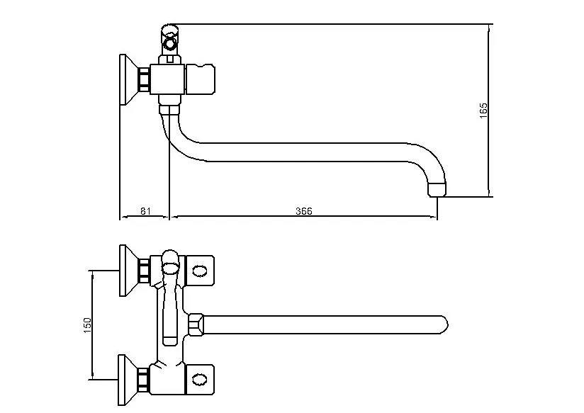 Dual Handle Bathroom Chrome Wall-Mount Traditional Brass Bath Faucet Mixer