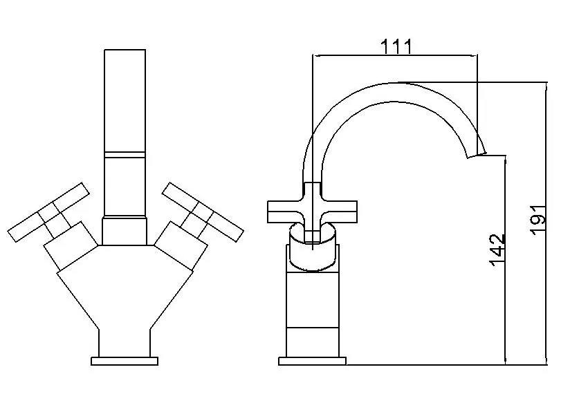 Dual Handle Morden Desing Basin Mixer