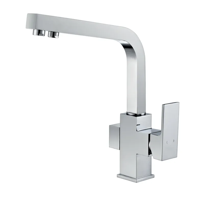 Dual Handles Brass 3 Ways Drinking Water Faucet for RO