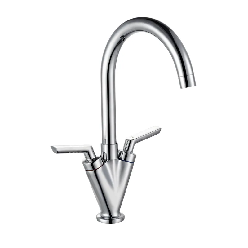 Dual Handles Kitchen Mixer Tap with Swivel Spout Orb Finish
