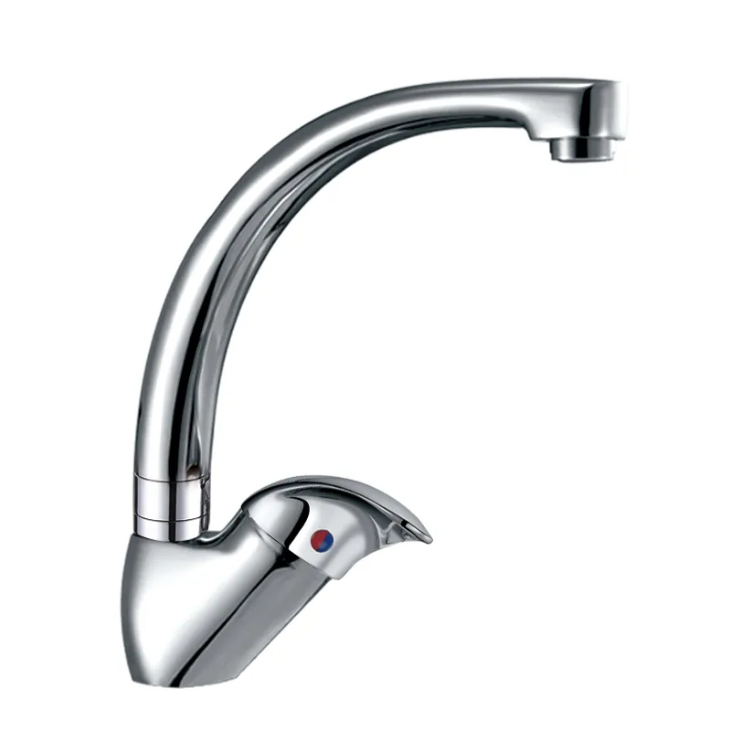 Durable Brass High Swan Neck Chrome Kitchen Faucet