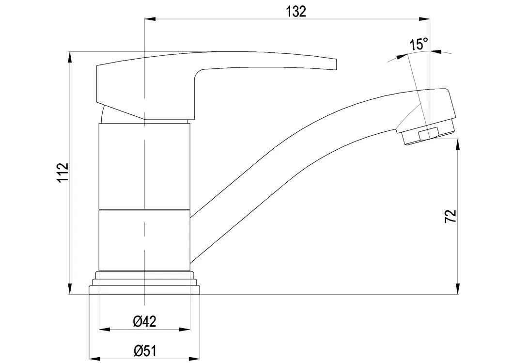 Economic Short Spout Single Lever Kitchen Faucet