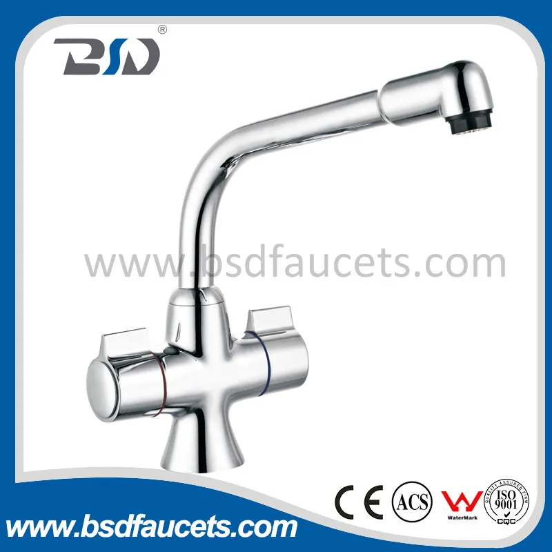 Excellent Design Double Lever Brass Shower Head Kitchen Sink Mixer