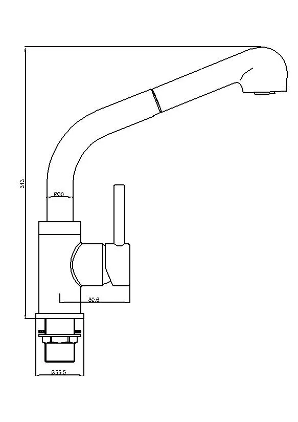 Excellent Design Single Lever Brass Pull out Kitchen Sink Mixer