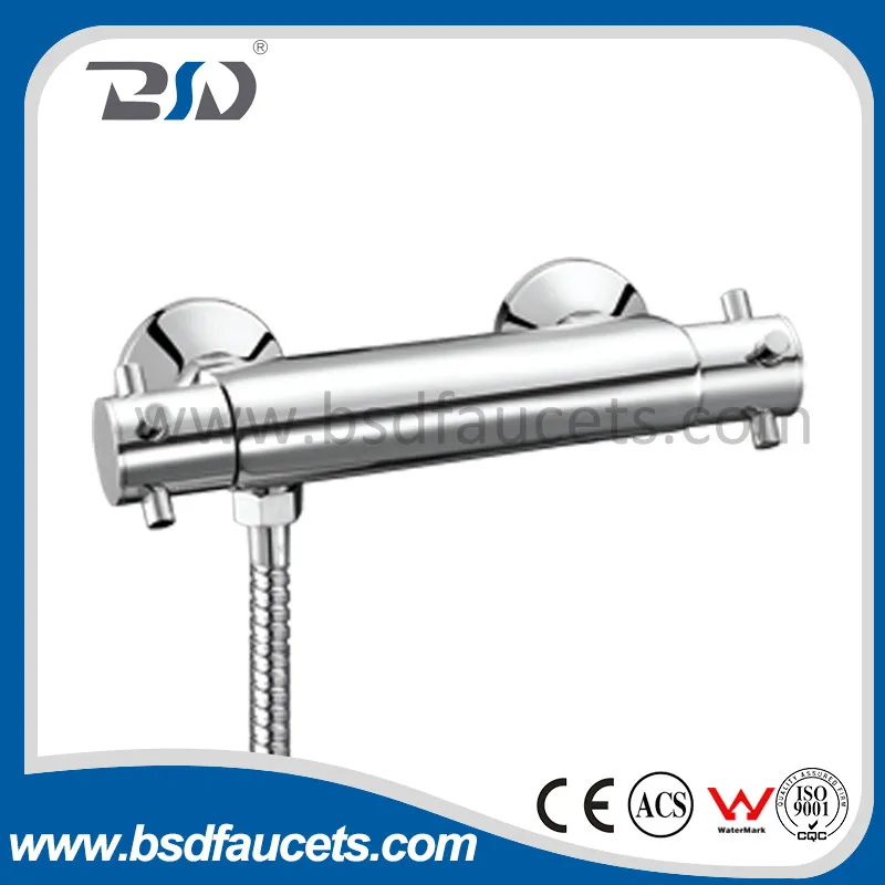 Exposed Thermostatic Shower Bath Mixer Polished Chrome Temperature Shower Faucet