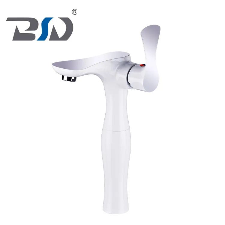 Extension Chrome White Deck Mounted Bathroom Basin Faucet Mixer