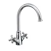 Goose Neck Deck Mounted Double Handle Kitchen Tap