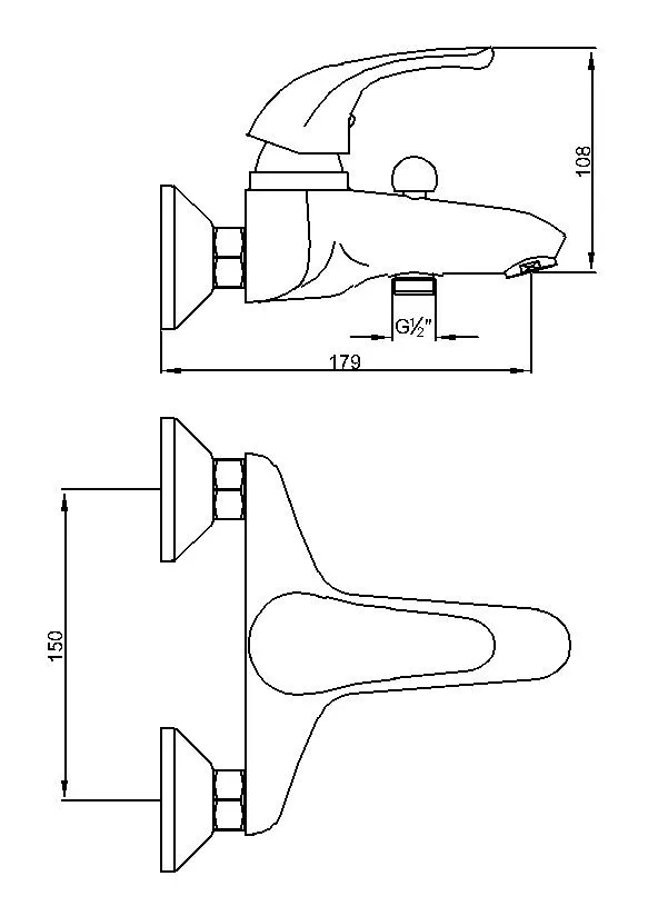H59 Brass Single Handle Wall Mounted Bathroom Faucet