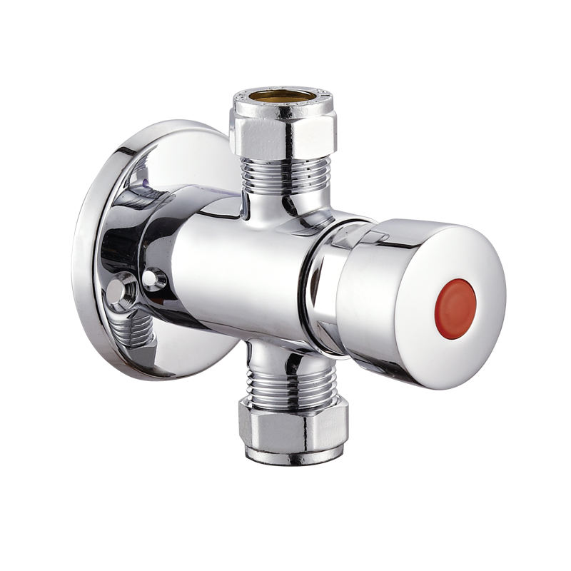 Time Delay Push Button Water Save Brass Chrome Plated Exposed Shower Valve