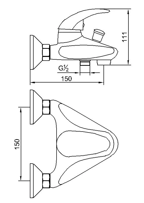 Heavy Design Single Lever Brass Bath Shower Mixer