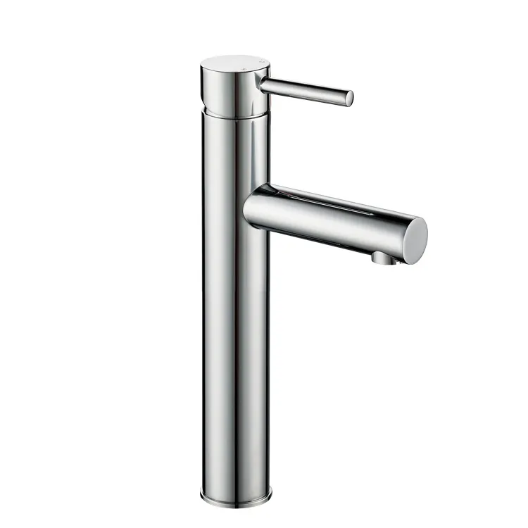 High Neck Single Lever Brass Countertop Basin Faucet